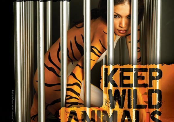 Amber Chia Strips Down to Her Stripes for Animals in Zoos