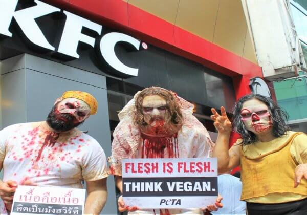 PHOTOS: ‘Zombies’ Invade Bangkok for Anti-Flesh Protest