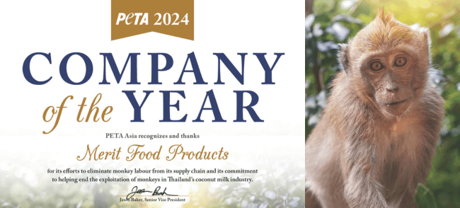 Thailand’s Merit Food Products Wins PETA Asia’s Company of the Year